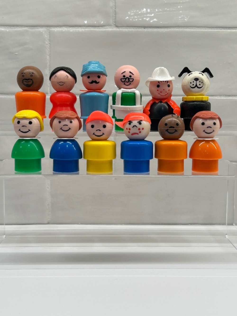 Vintage Fisher Price Little People Set Of 12 (7-d2)